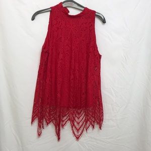 Red lace Tank